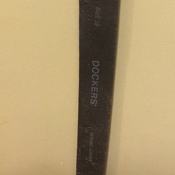 Men's Dockers✨ Soft Leather Belt Silver Hardware 38 - Picture 4 of 4